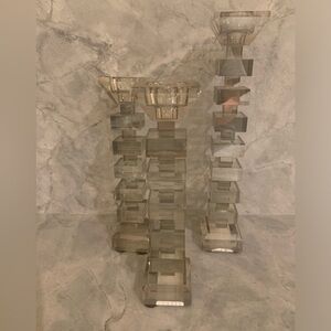 Zodax Crystal Candle Holders excellent condition, never used
